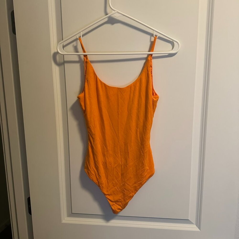 Lovers and Friends Orange Low Back Bodysuit Top